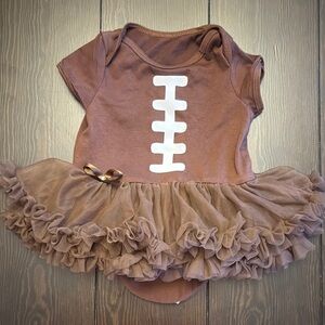 Brown Football Tutu Onesie